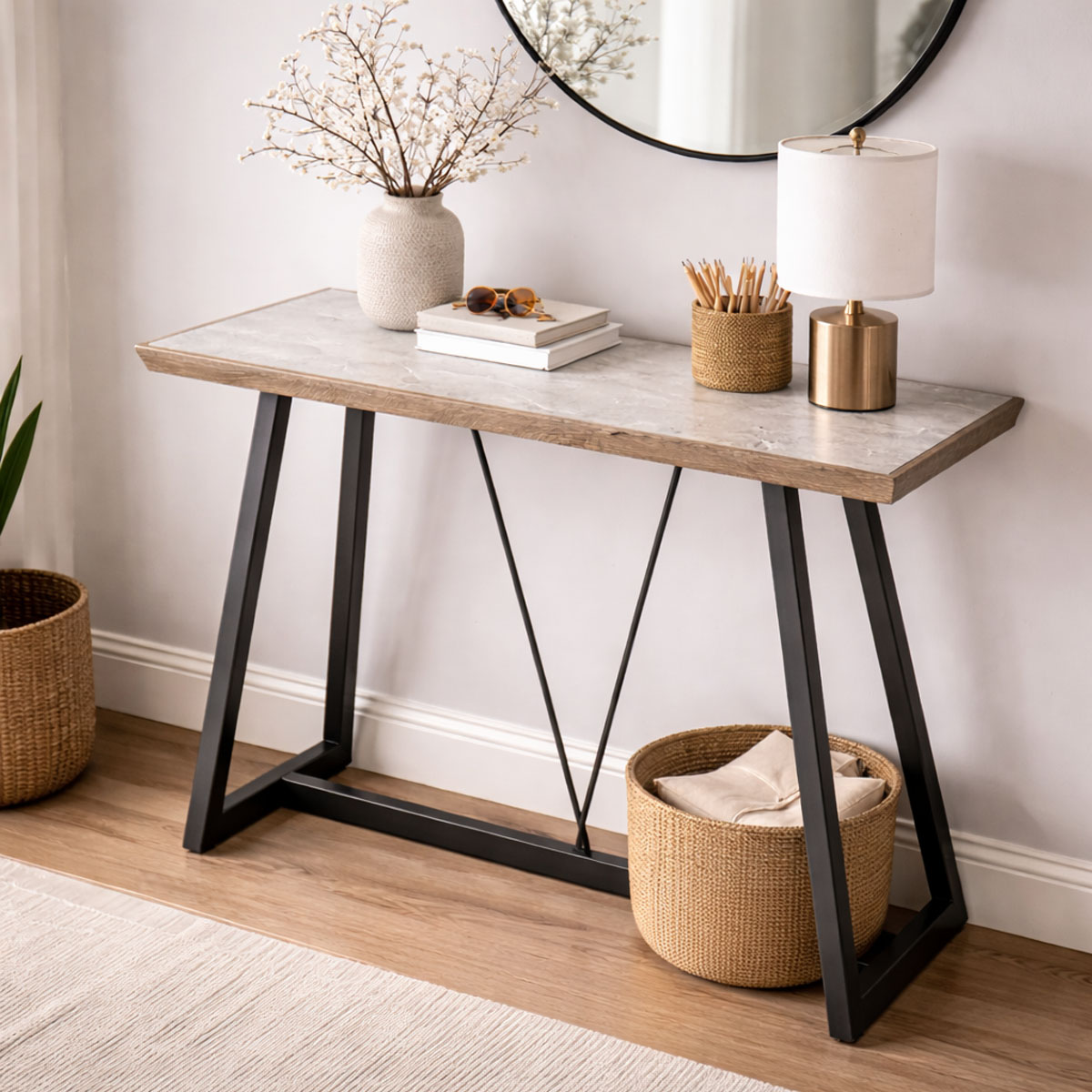 Chelsea Grey Black Console Table
