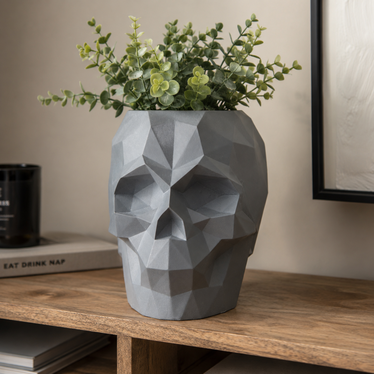 Grey Skull Planter