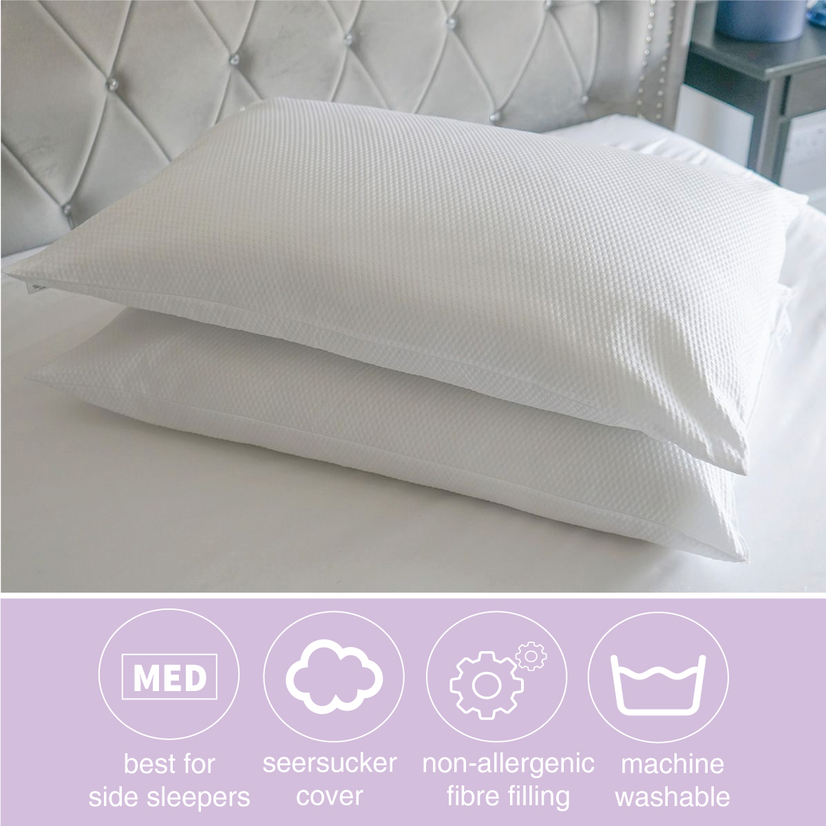 Seersucker Waffle Pillow Twin Pack