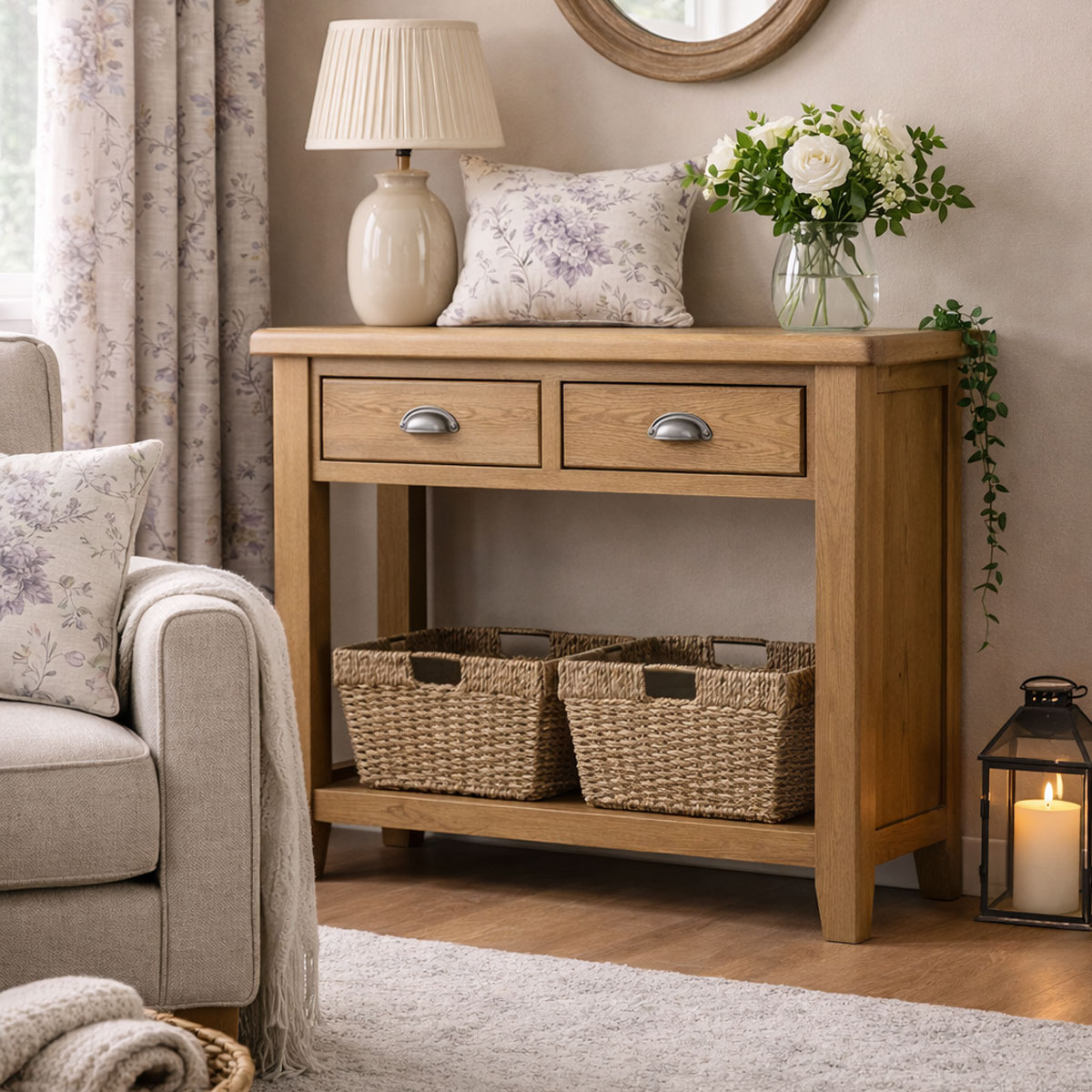 Chatsworth Medium Oak Console Table BULKY