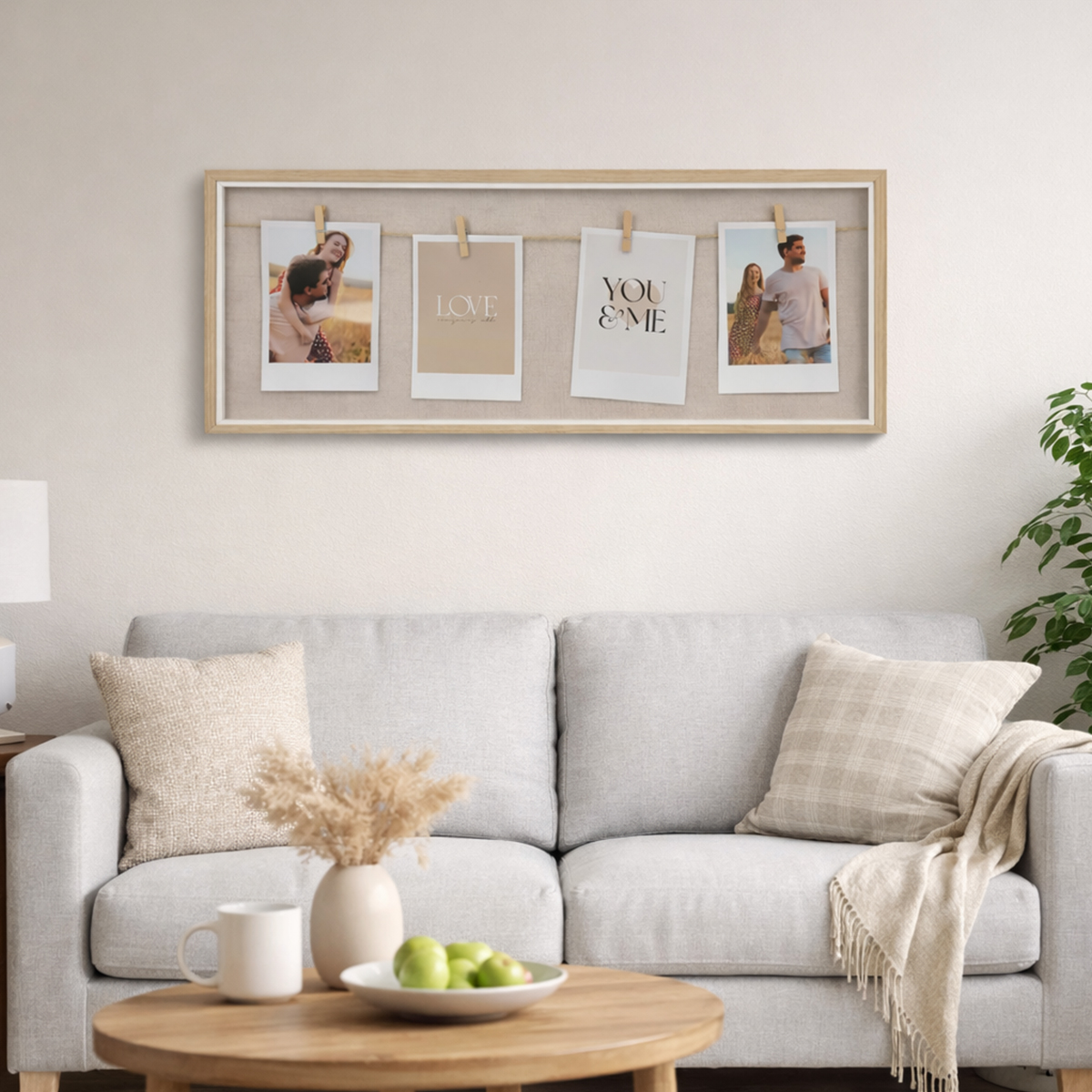Natural Wooden 4 Picture Frame