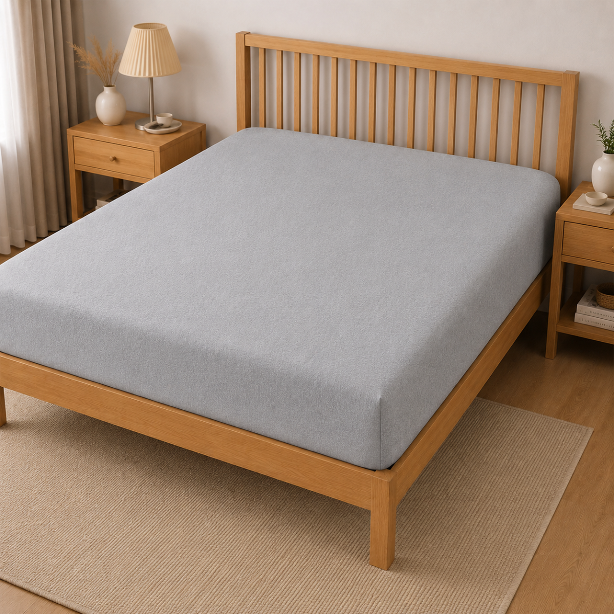 Flannelette Grey Fitted Sheet