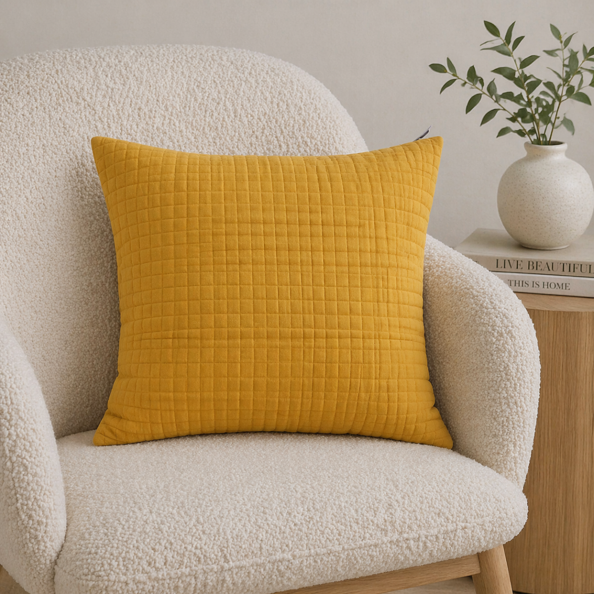 Maggie Ochre Filled Cushion