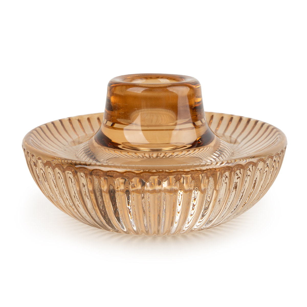Dual Sided Amber Candle Holder