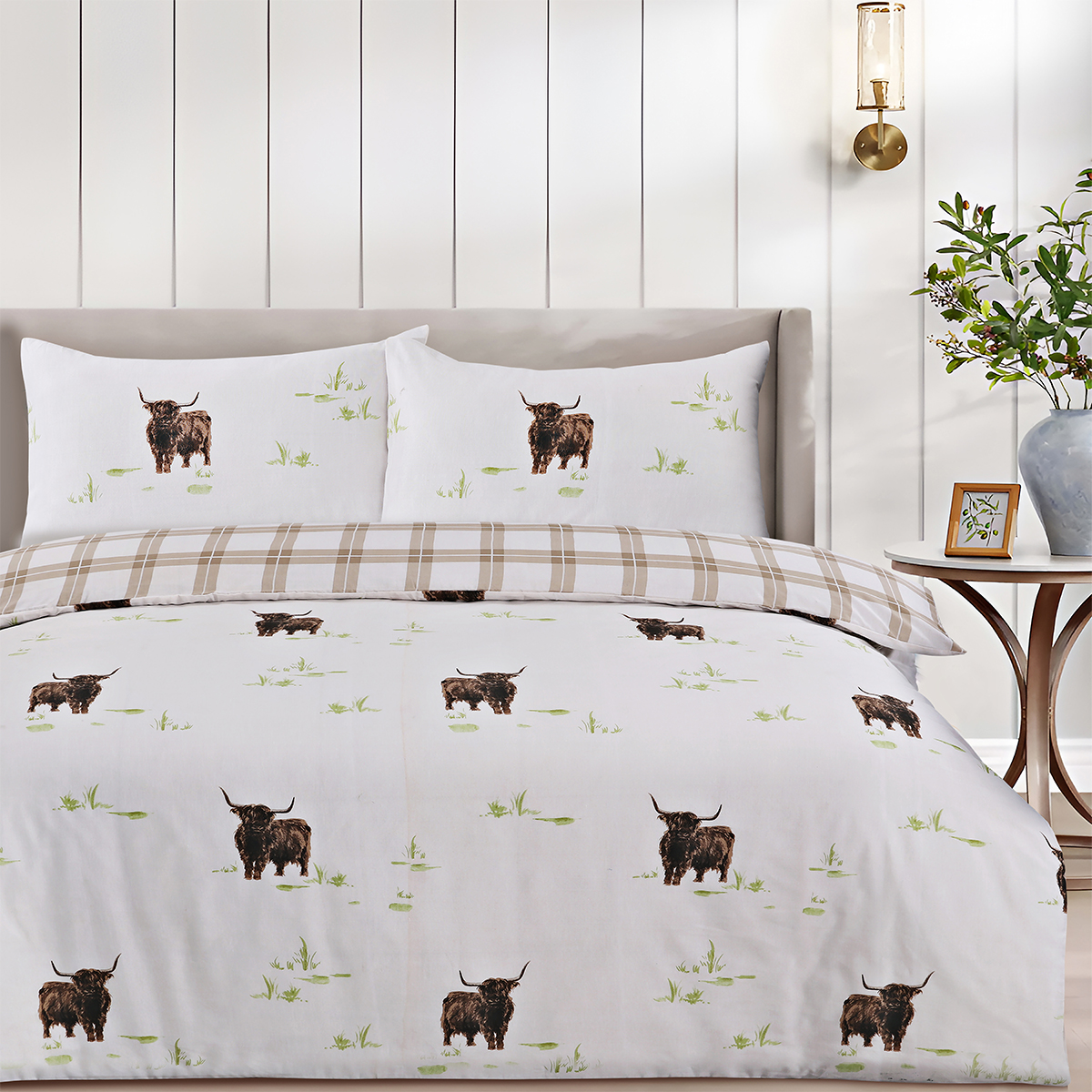 Angus Natural Cotton Rich Duvet Cover Set