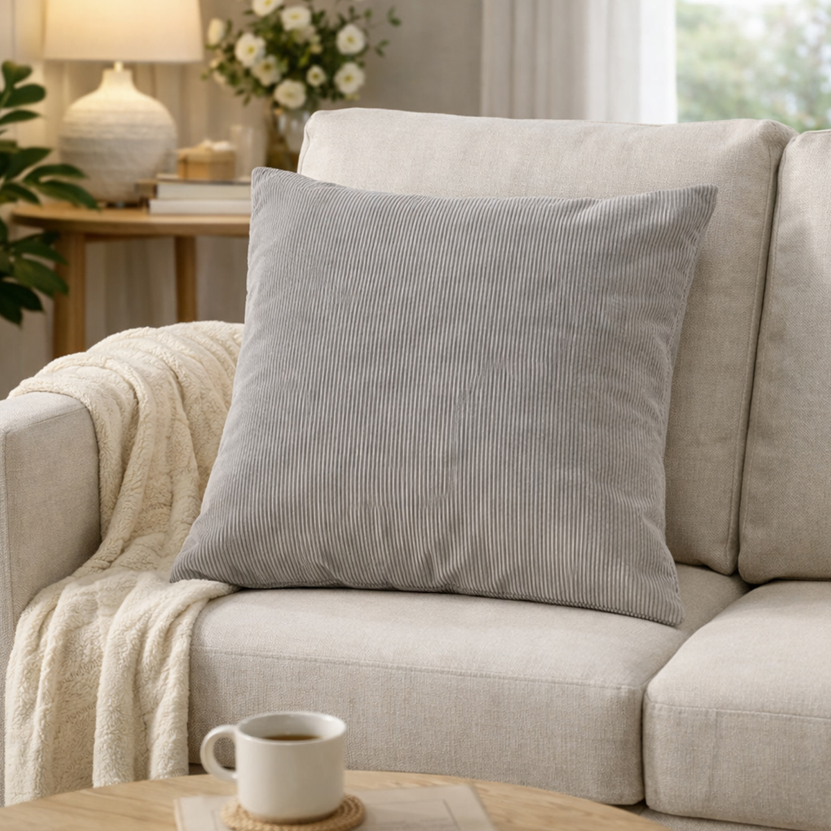 Annie Grey Filled Cushion 60x60cm