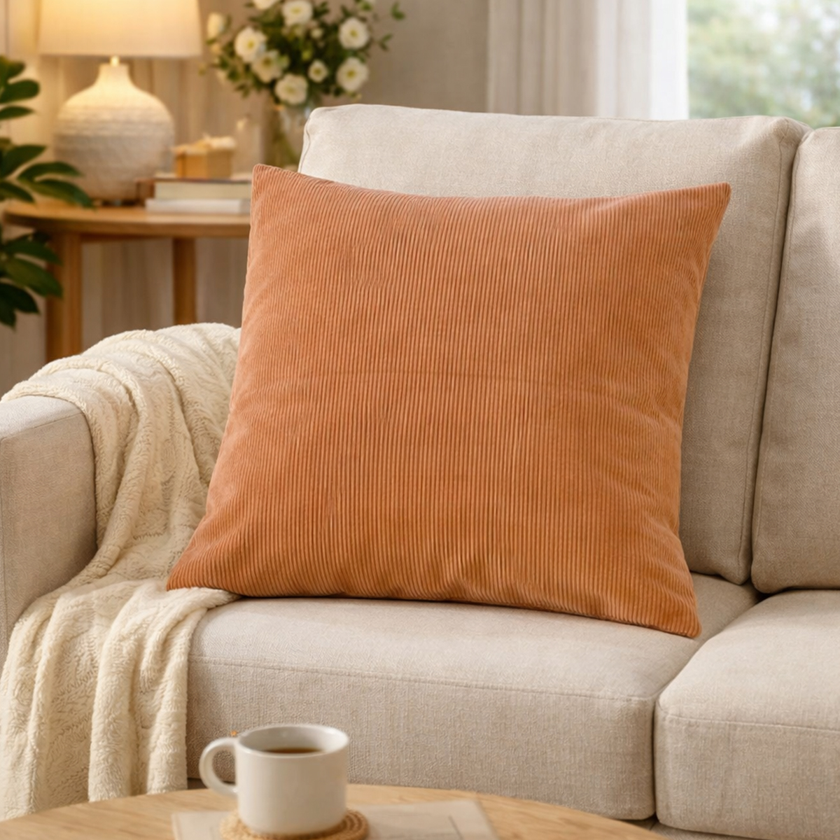 Annie Terracotta Filled Cushion 60x60cm