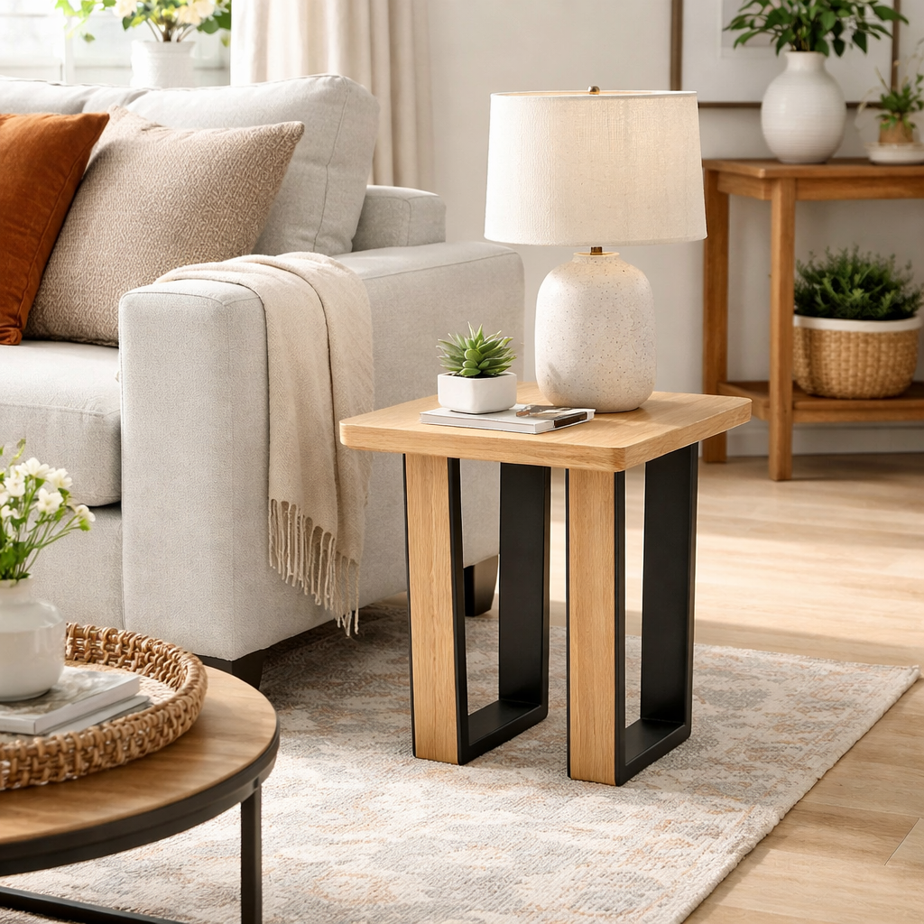 Anton Oak Black End Table