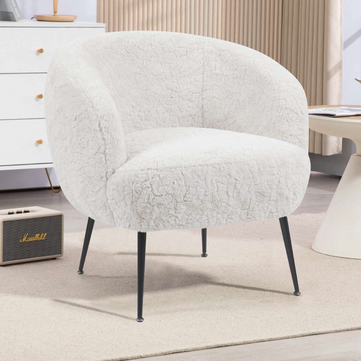 Asha Lamb White Chair