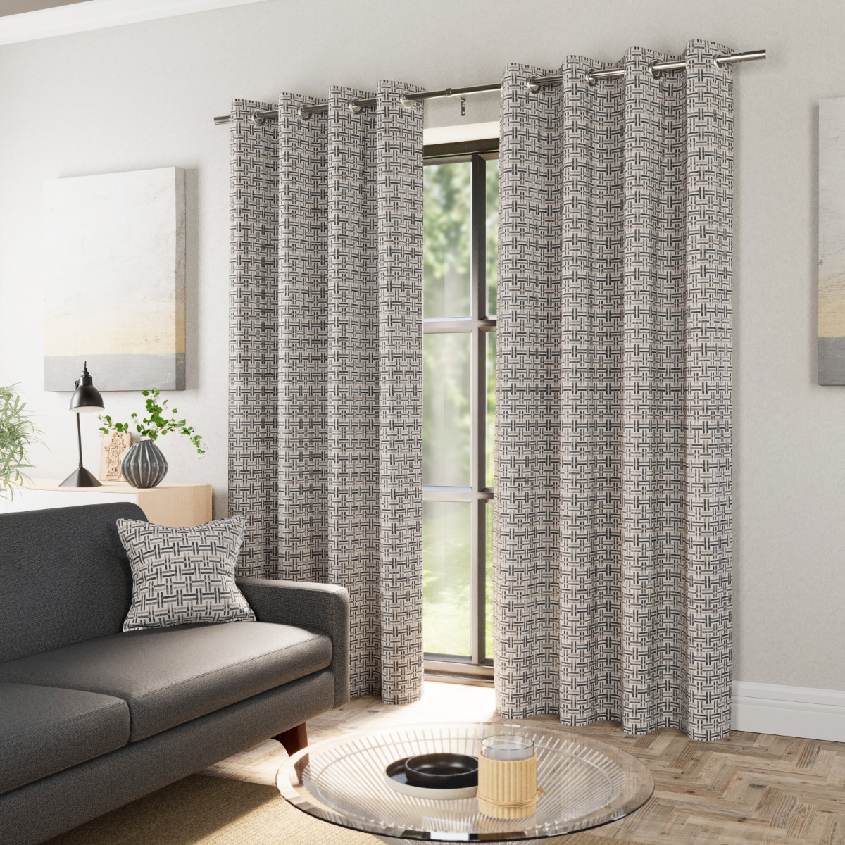 Athena Natural Ready Made Eyelet Curtains