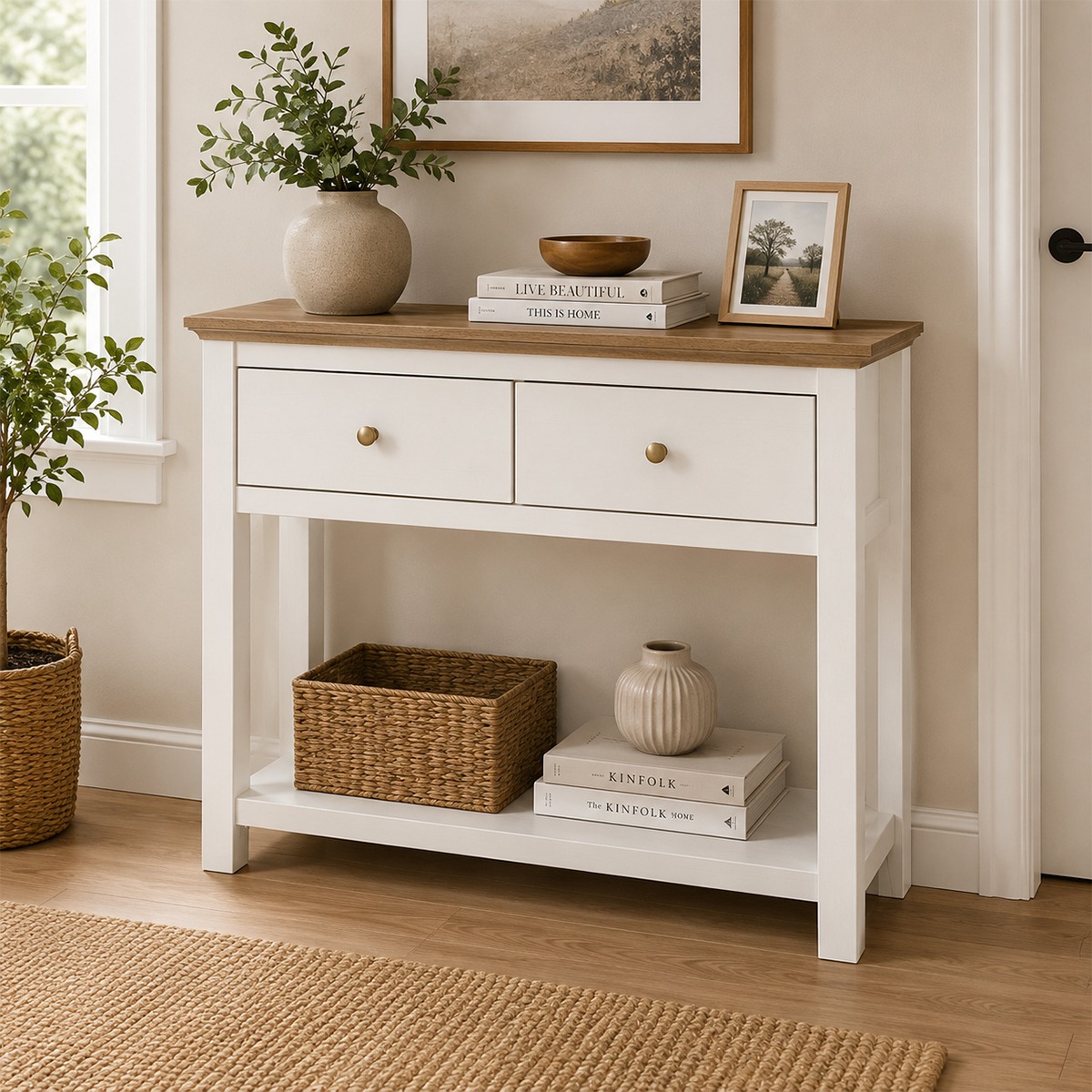 Athy Ivory Console Table