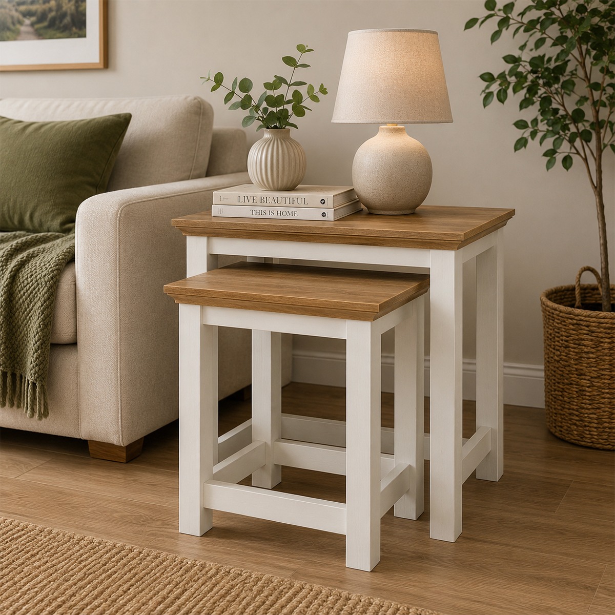 Athy Ivory Nest of 2 Tables