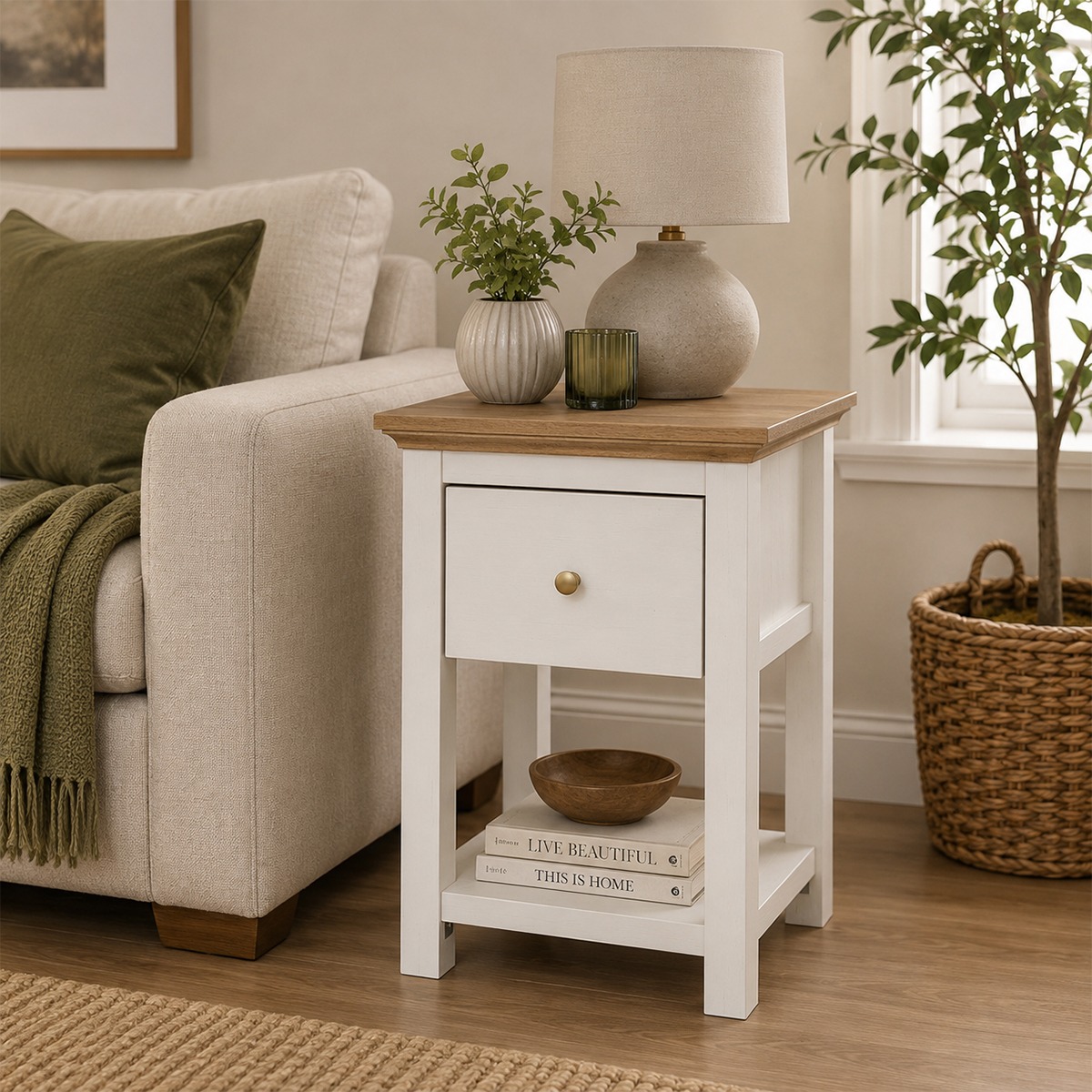Athy Ivory Lamp Table