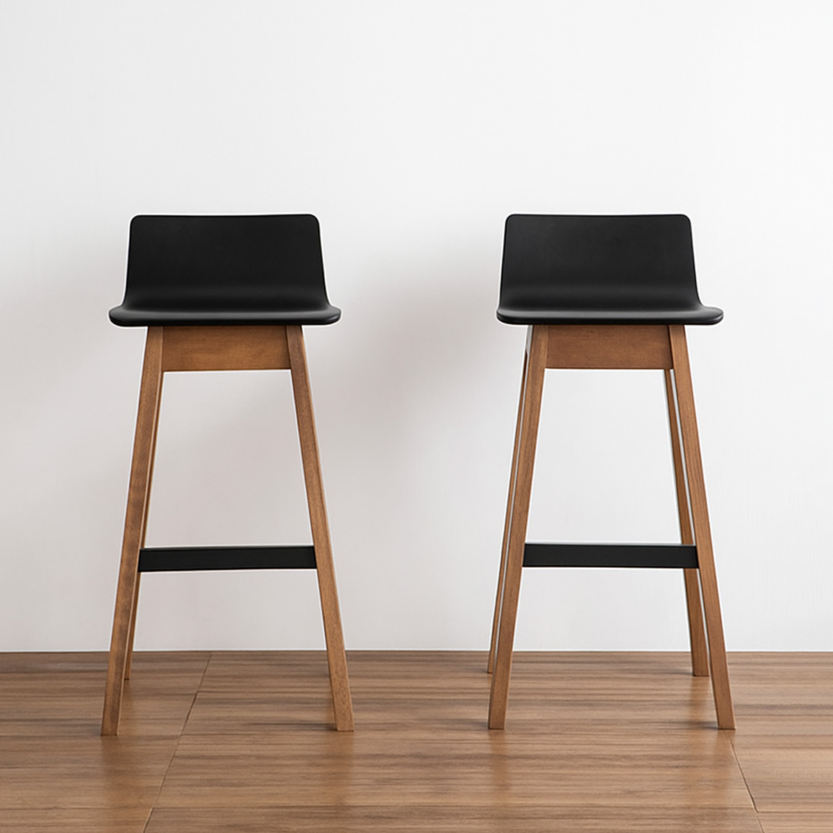 Ava Low Back Ebony Chair Pair