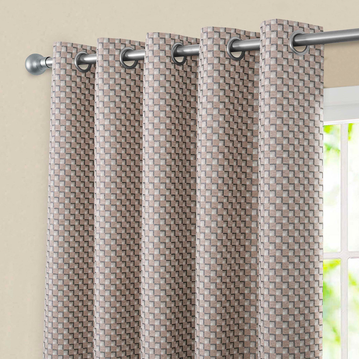 Avignon Natural Ready Made Eyelet Curtains