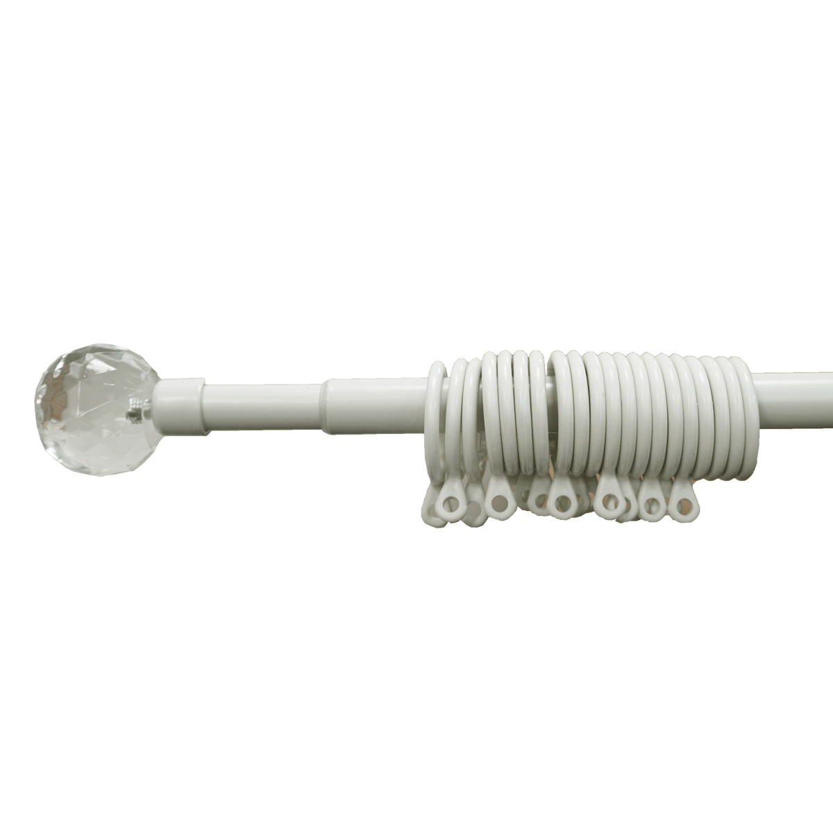 Ball 13/16mm Cream Curtain Extendible Pole 1.2-2.1m