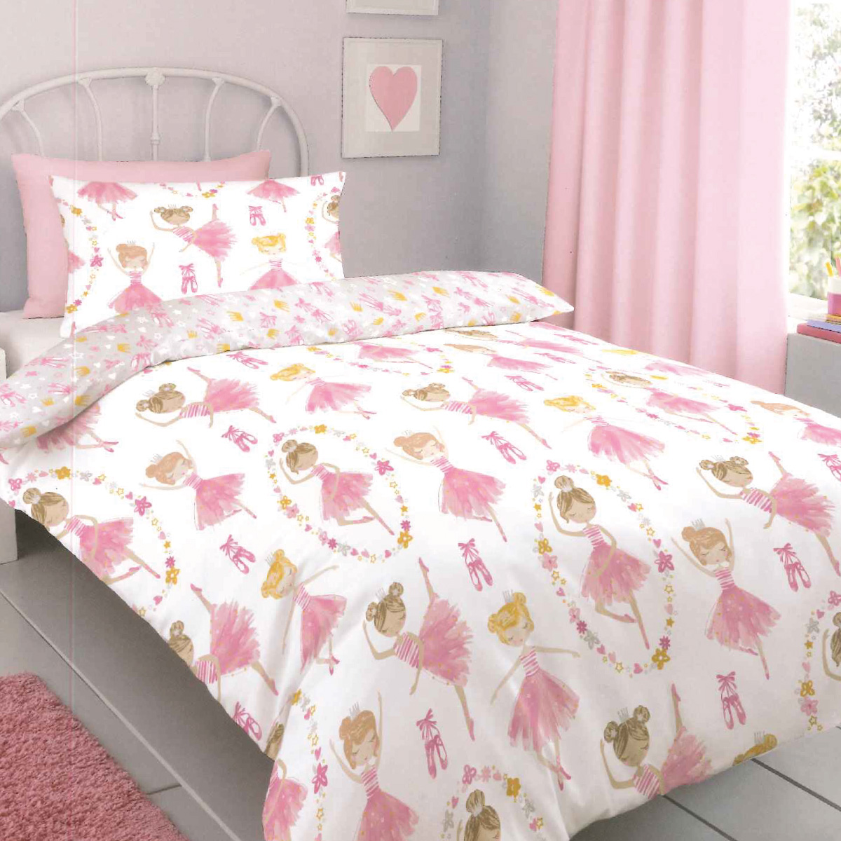 Ballet Pink Cotton Rich Duvet Cover Set