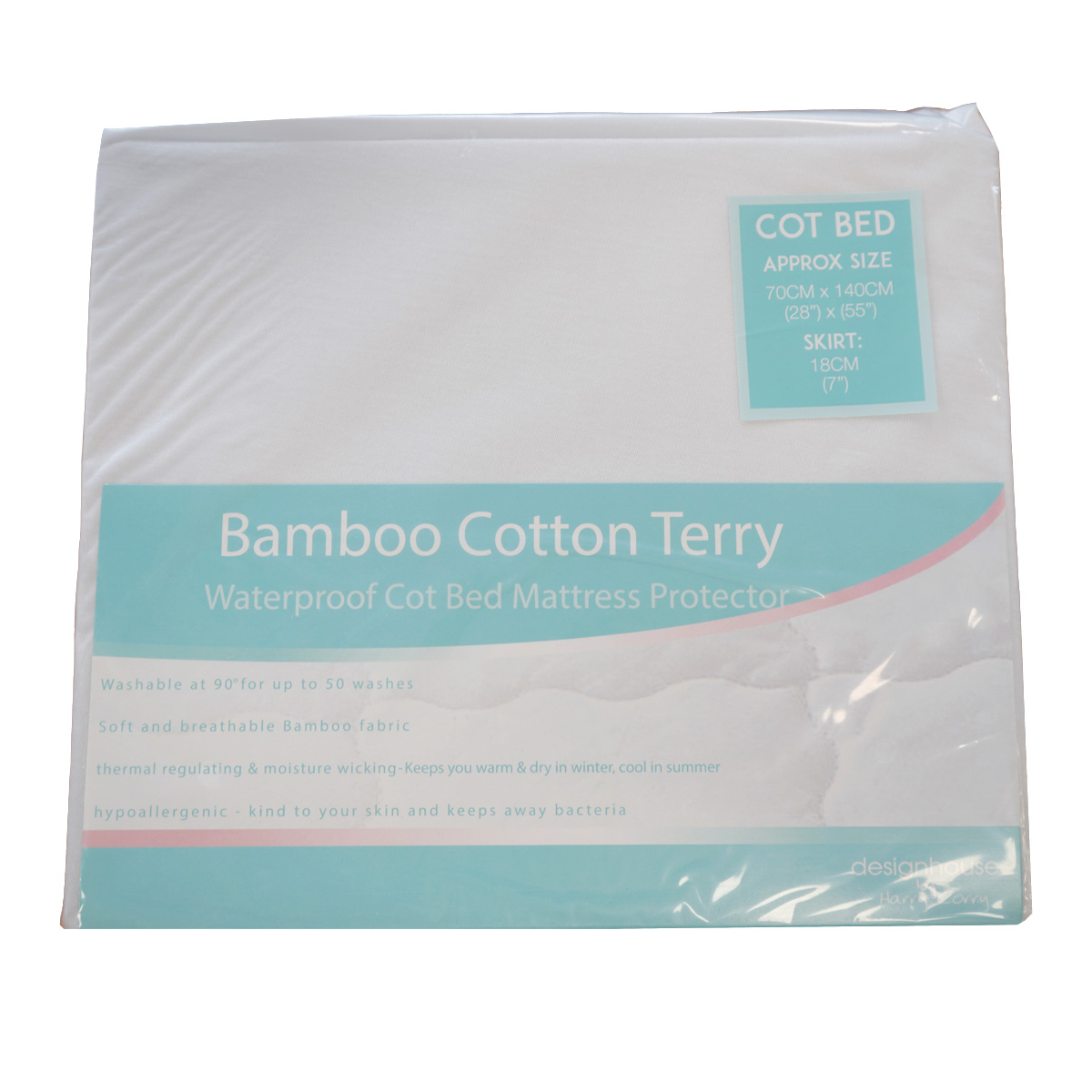 Bamboo Terry Waterproof Cot Mattress Protector 70x140cm