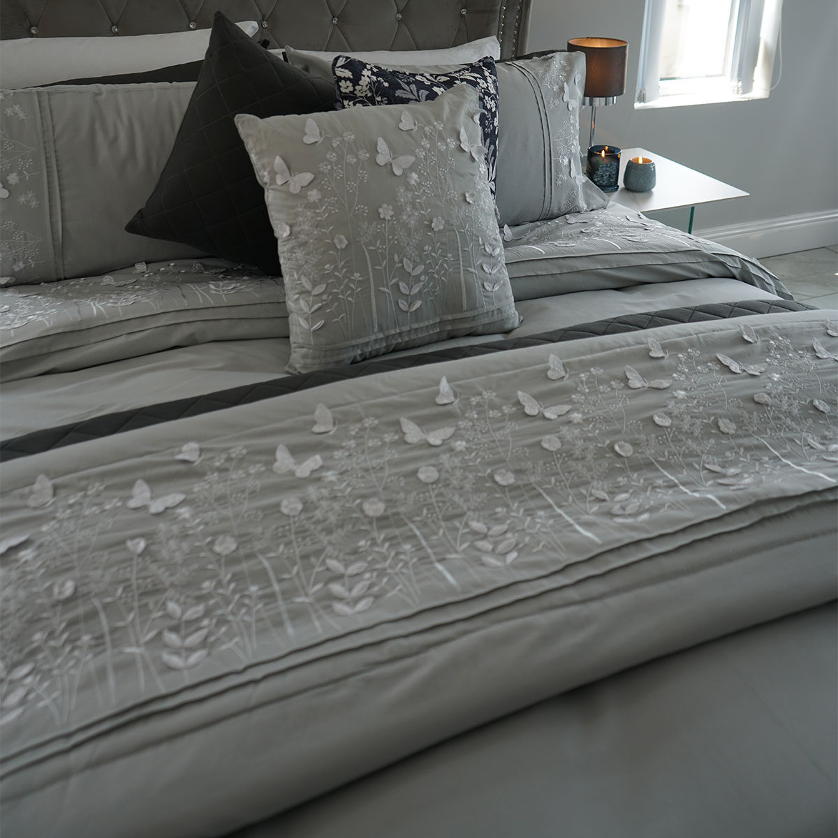 Butterfly Silver Bedspread