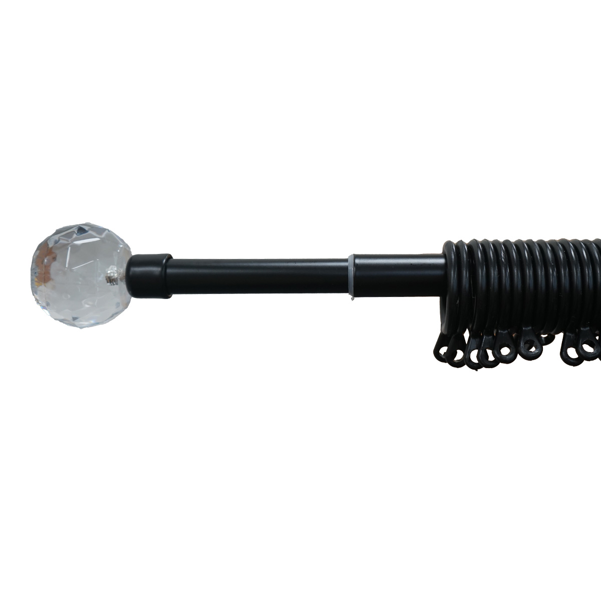 Ball 13/16mm Black Curtain Extendible Pole 1.2-2.1m