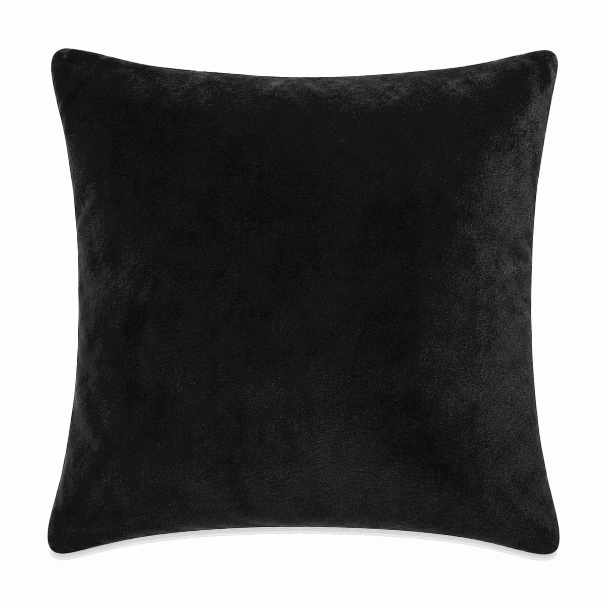 Chenille Plain Black Filled Cushion