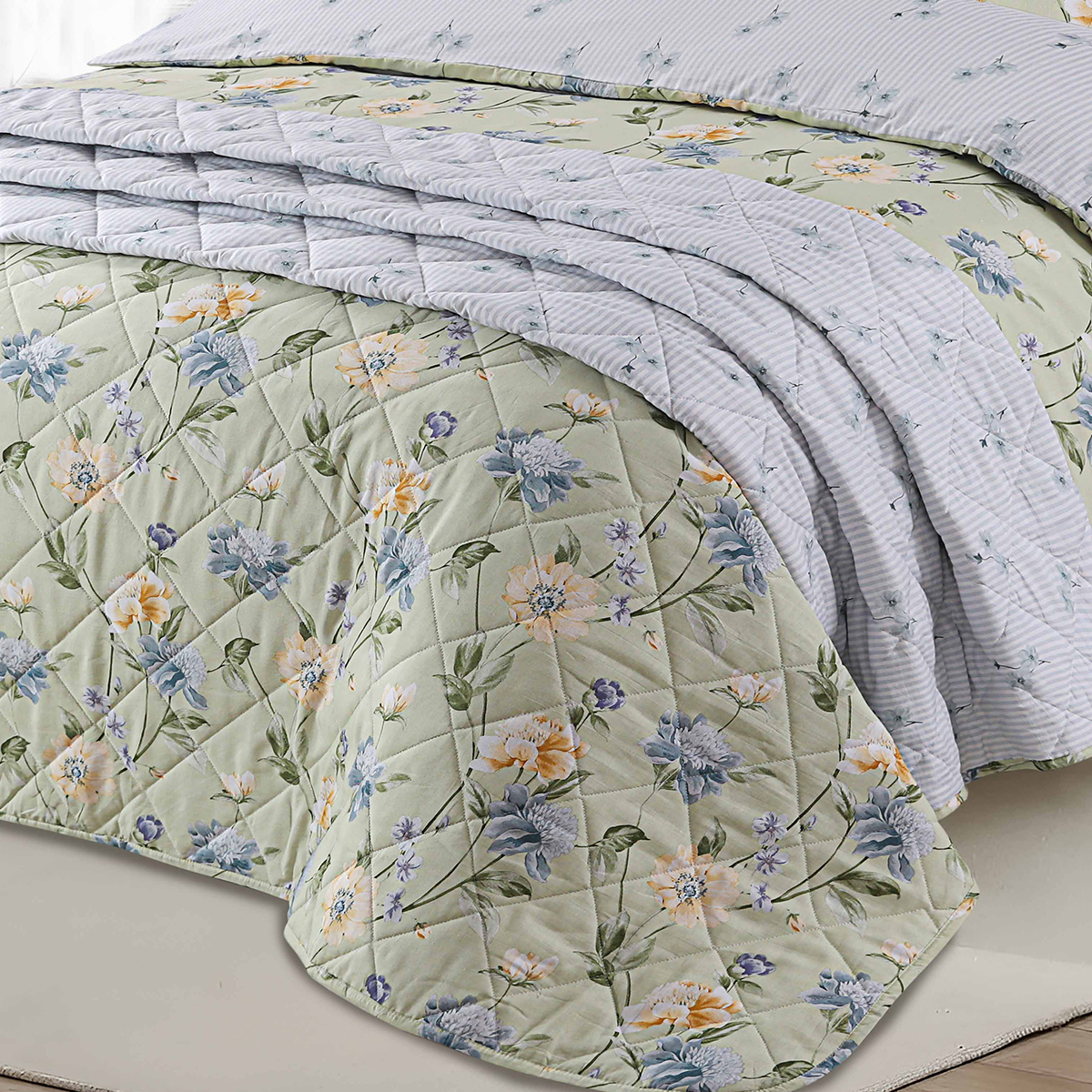 Bloomsbury Green Bedspread 195x200cm