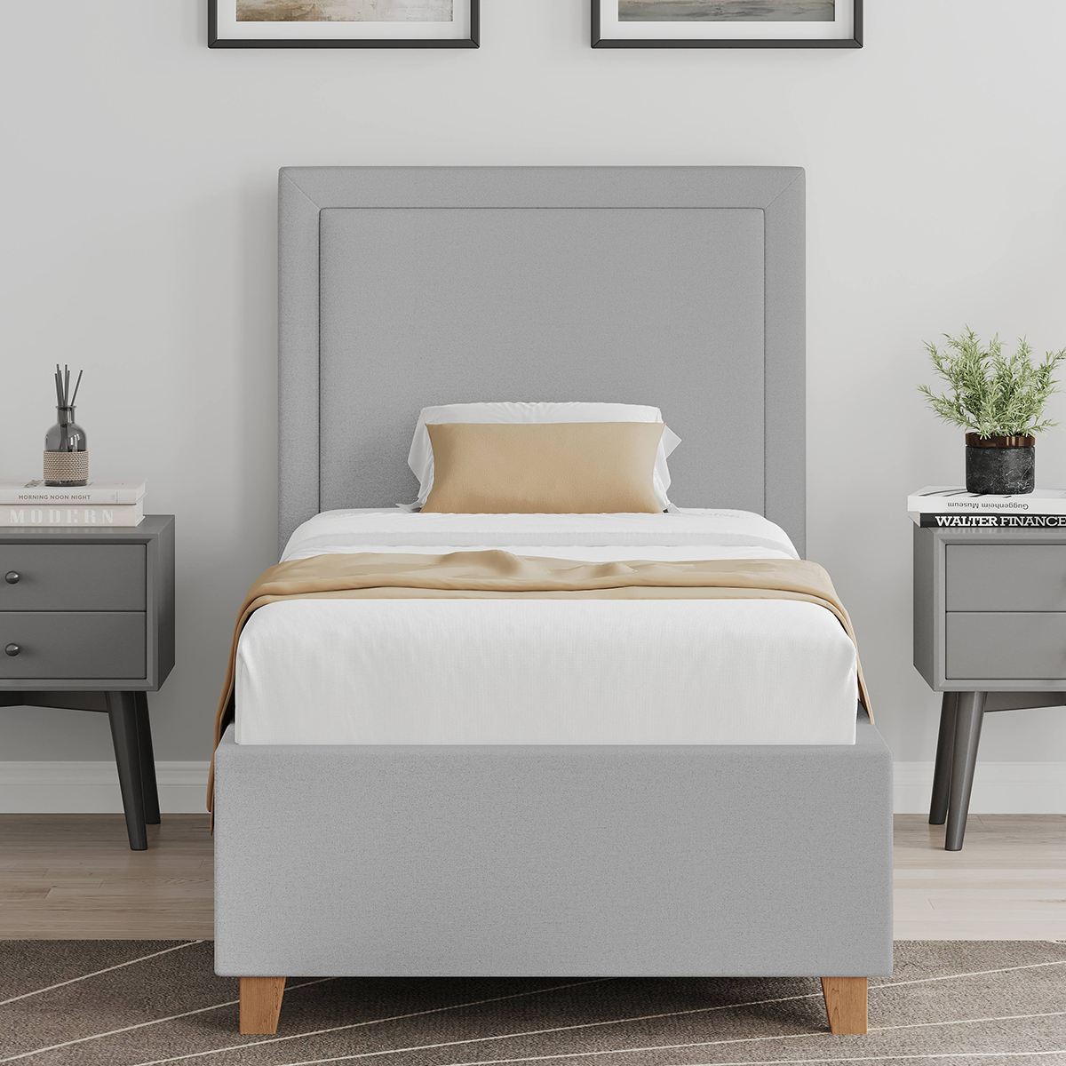 Bonnie Grey Gas Lift Bed Frame With Storage