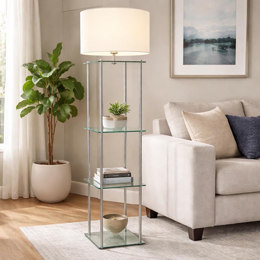 Boston 3 Glass Shelf Floor Lamp