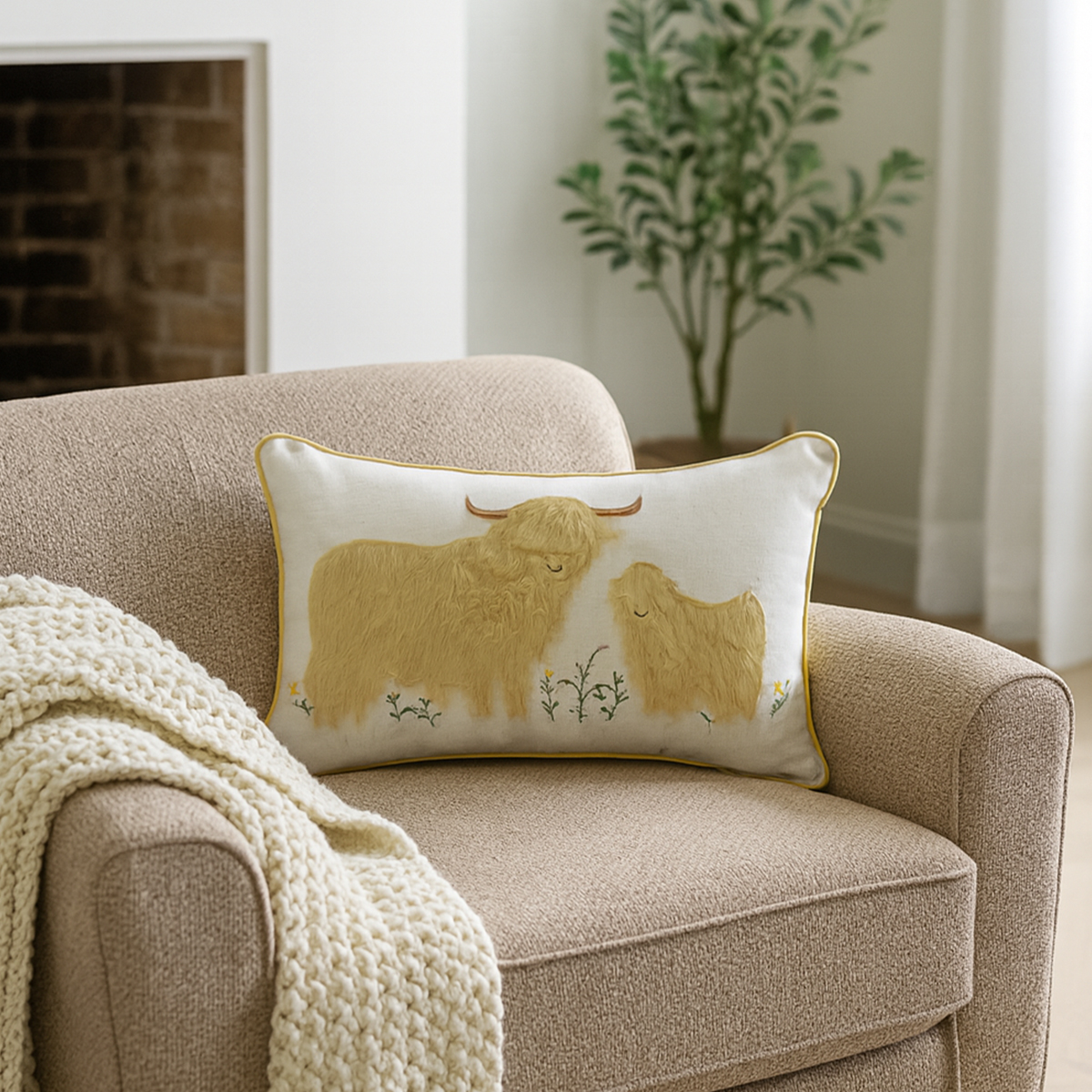 Braemar Natural Filled Cushion