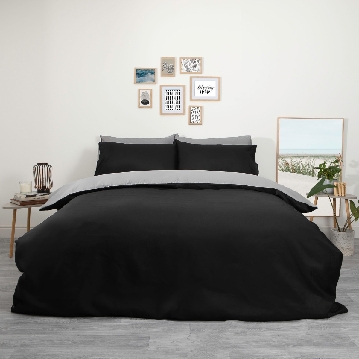 Oxford Black & Grey Duvet Cover Set