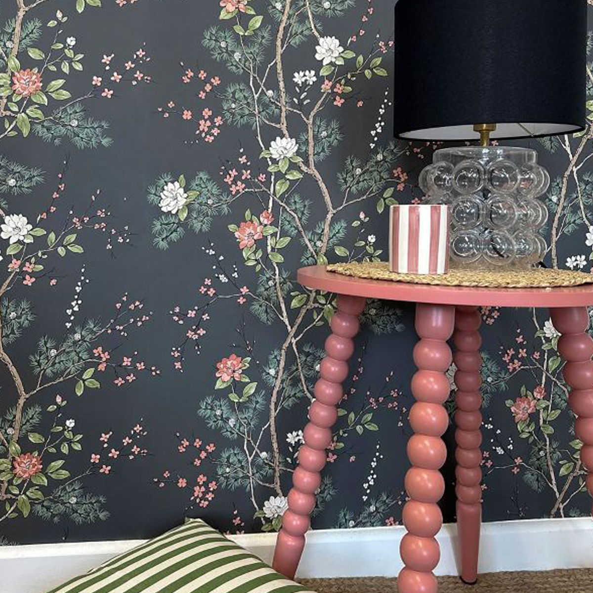 Bridget Floral Charcoal Wallpaper Roll