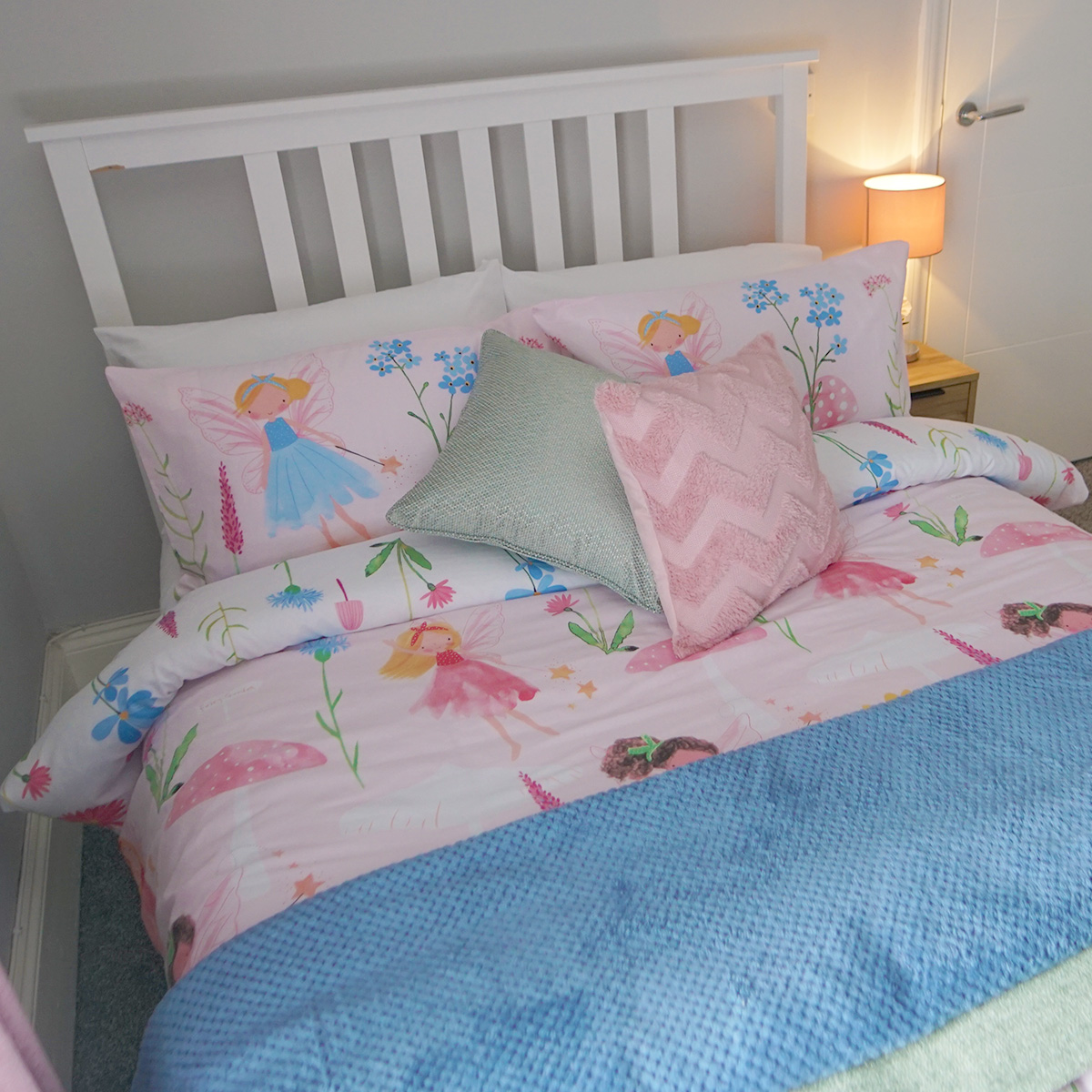 Butterfly Fairy Pink Cotton Rich Duvet Cover Set