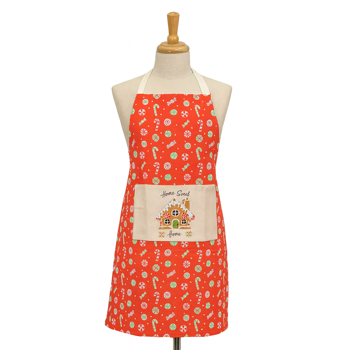 Candy Cane Red Christmas Apron