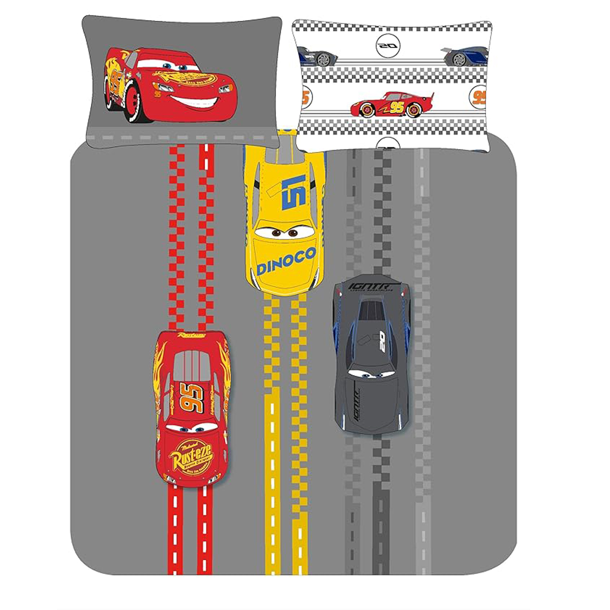 Cars Grey Cotton Rich Duvet Cover Set