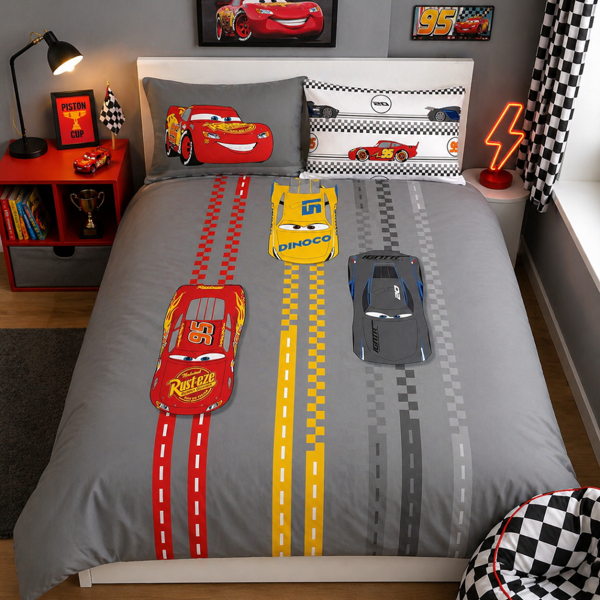 Cars Grey Cotton Rich Duvet Cover Set