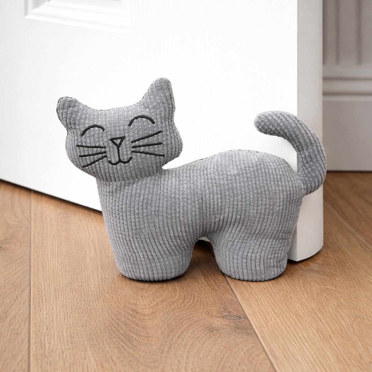 Grey Cat Door Stop