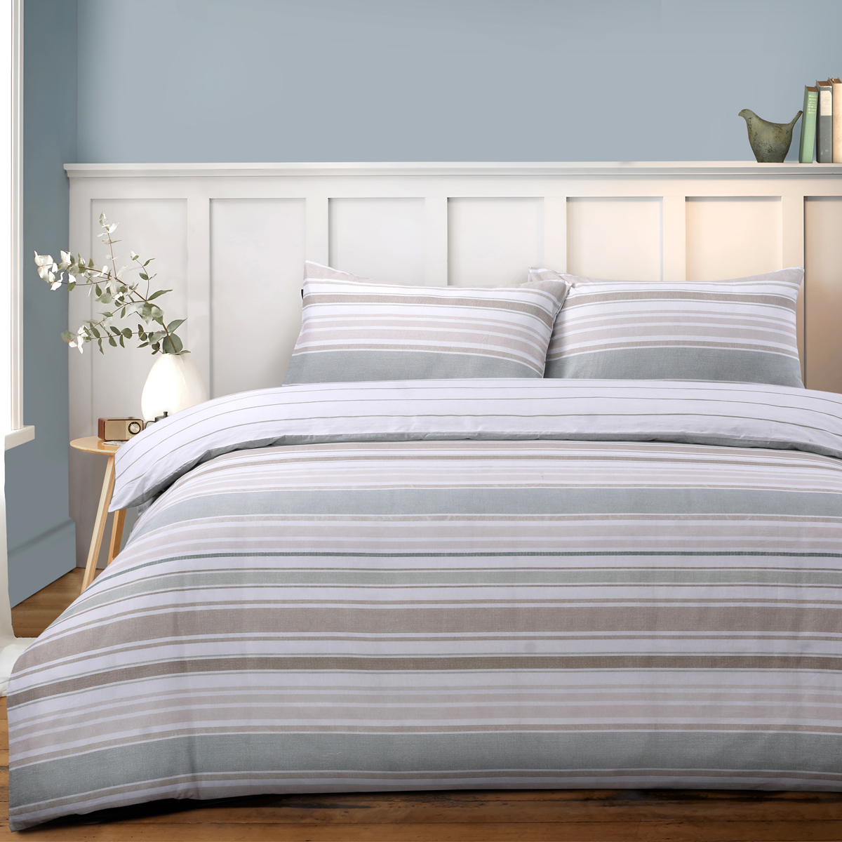 Causeway Green Cotton Rich Duvet Cover Set