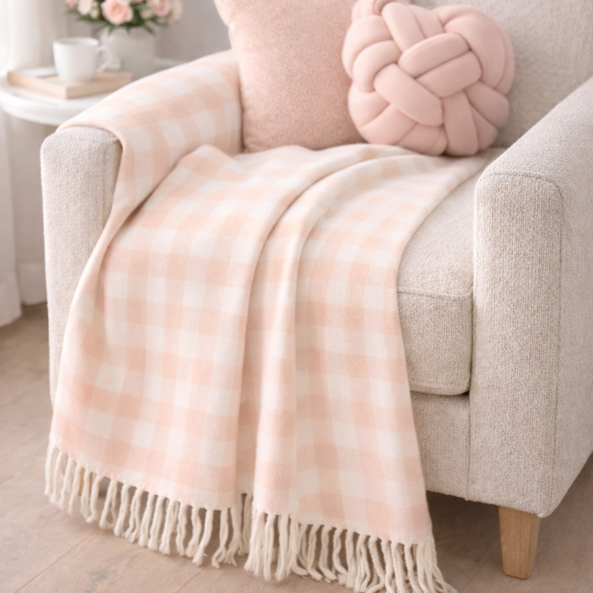 Checkers Throw Blush 130x170cm