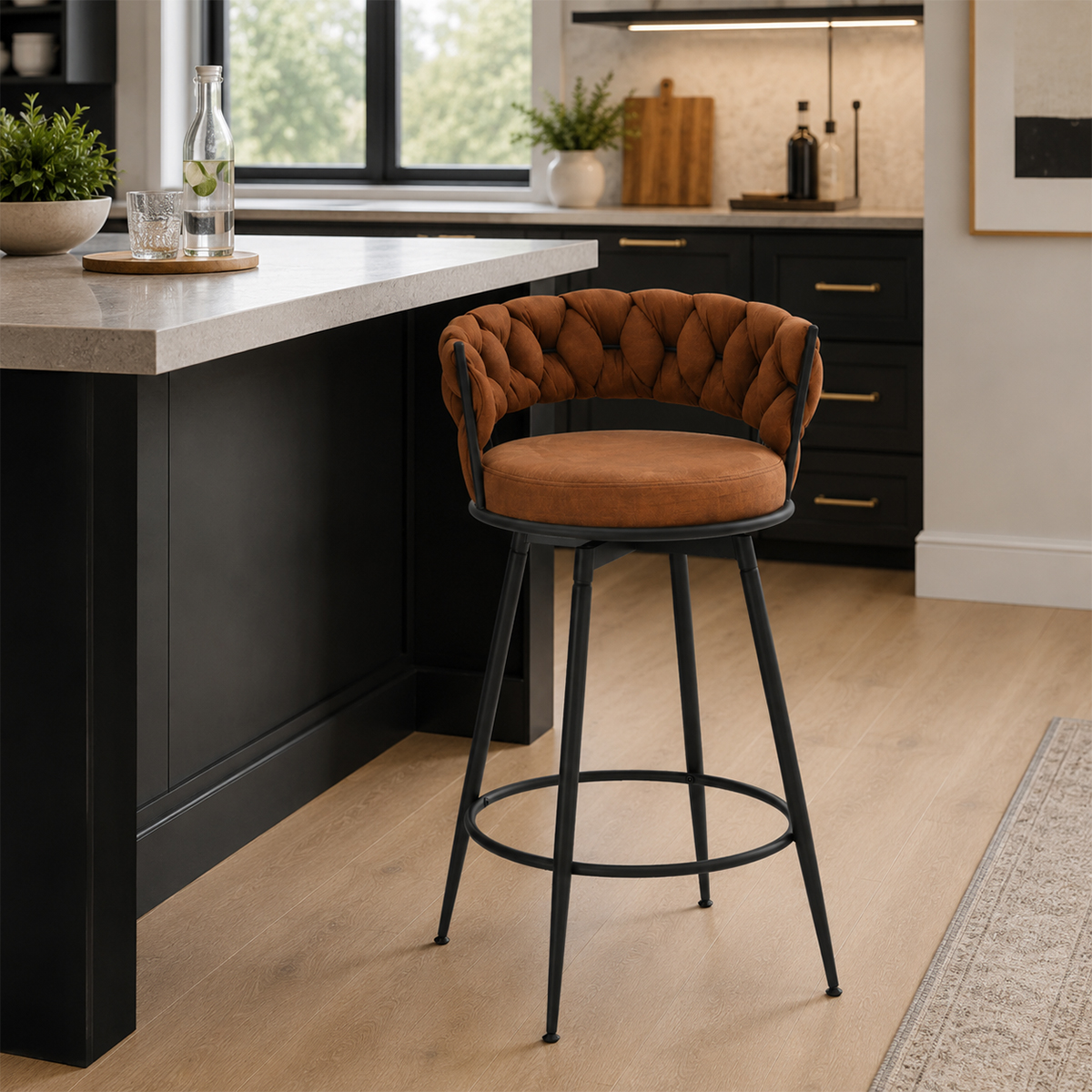 Chester Tan Swivel Bar Stool