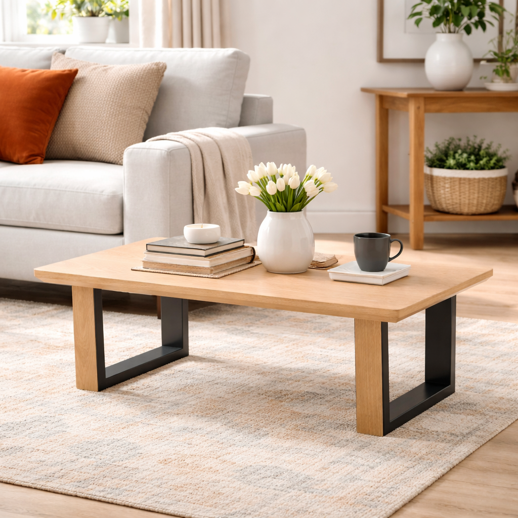 Clayton Oak Black Coffee Table
