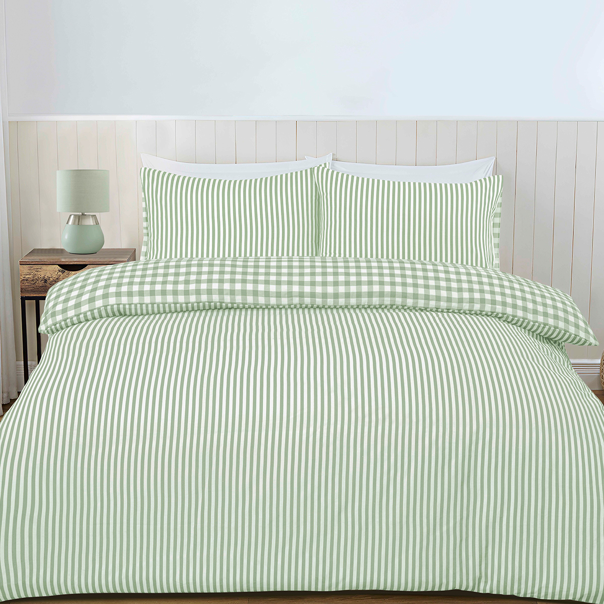Clifden Green Cotton Rich Duvet Cover Set