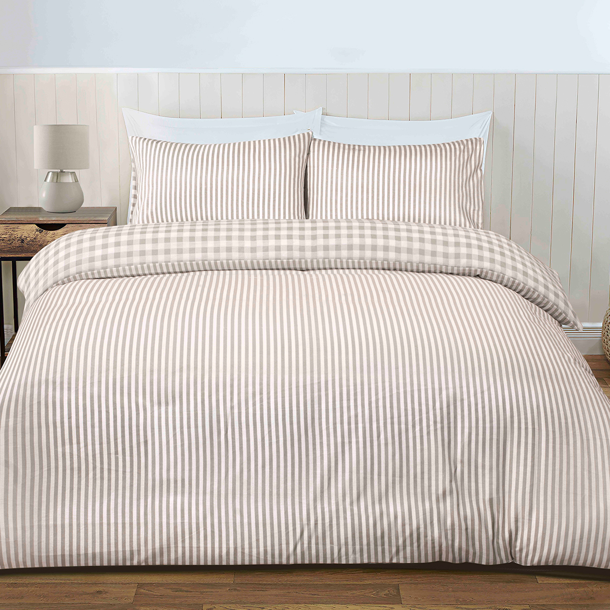 Clifden Natural Cotton Rich Duvet Cover Set
