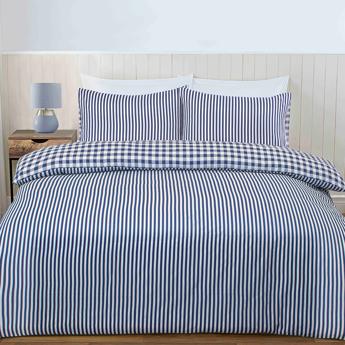 Clifden Navy Cotton Rich Duvet Cover Set