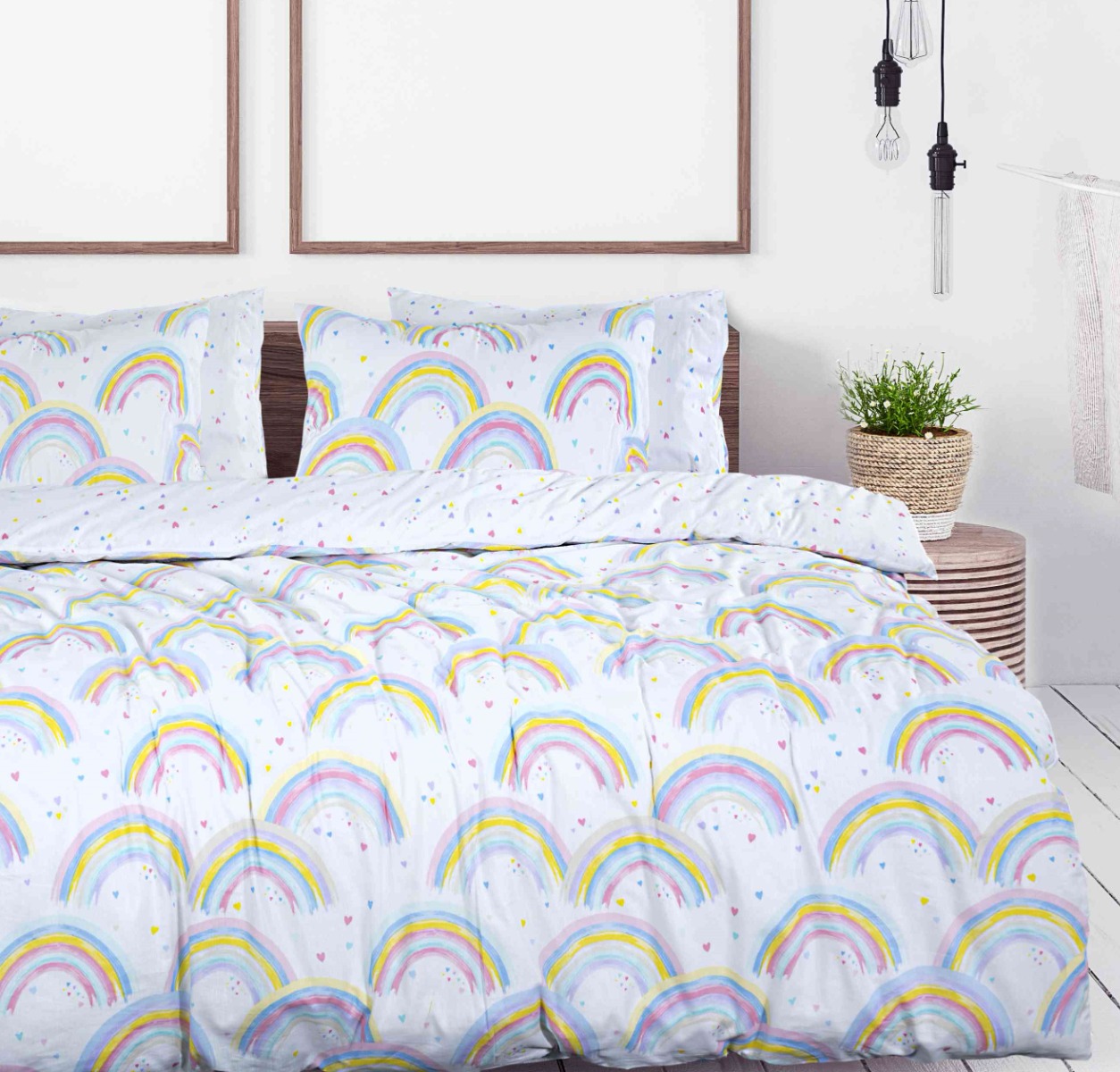 Rainbow and Stars Cotton Rich Duvet Cover Set