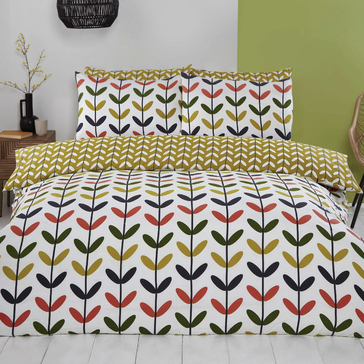 Cora Multi Duvet Cover and Fitted Sheet Set