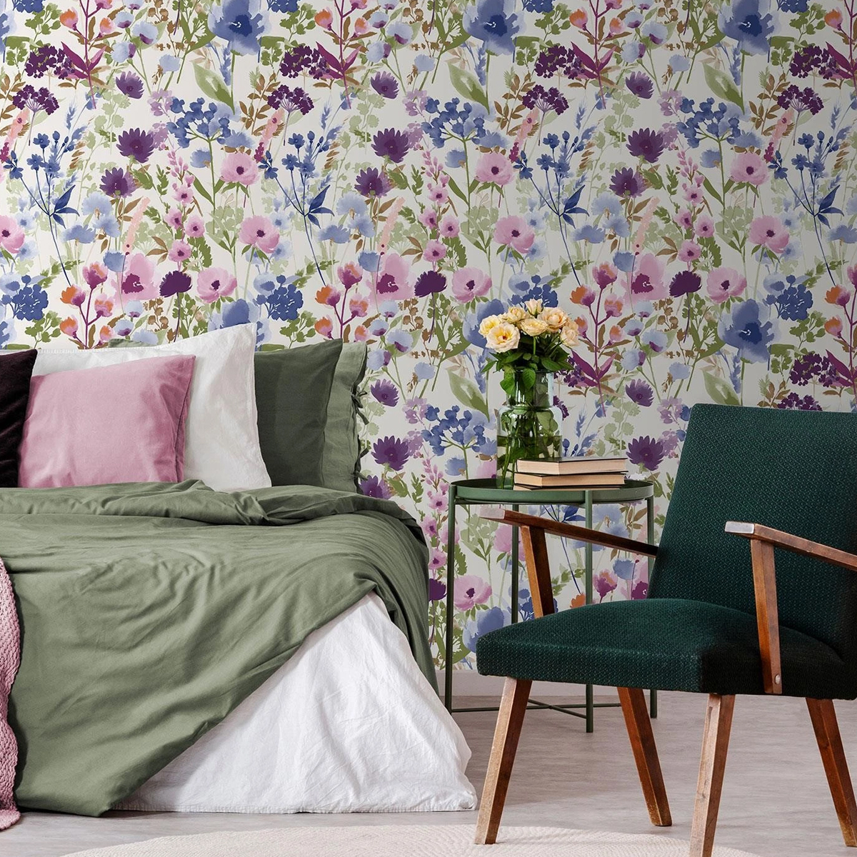 Countryside Floral Pink Wallpaper Roll