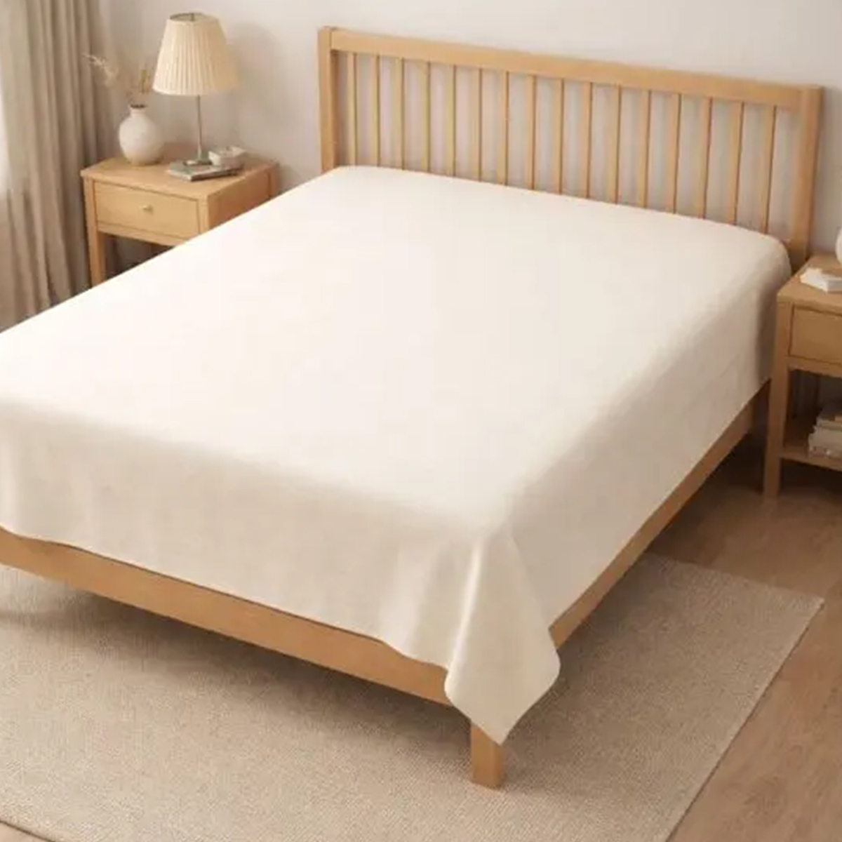 Flannelette Cream Flat Sheet