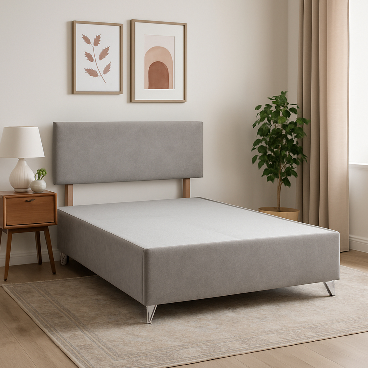 Cruz Steel King Divan Bed Only