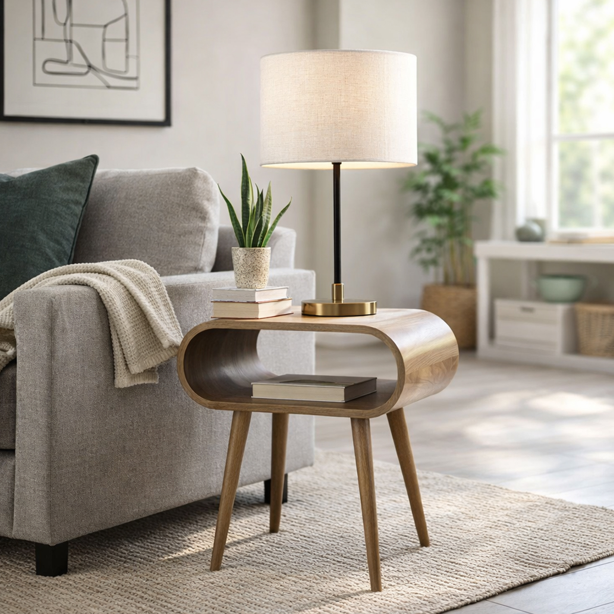 Curve Natural Lamp Table
