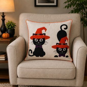 Cats Orange Filled Cushion